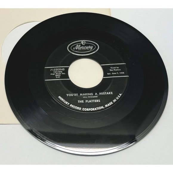 The Platters You're Making a Mistake / My Old Flame 45 DooWop Mercury 1958 - Picture 4 of 6